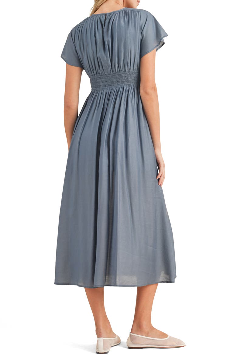WISHLIST Flutter Sleeve Midi Dress, Alternate, color, Blue