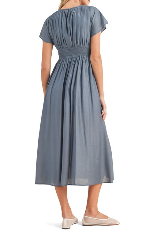 Wishlist Flutter Sleeve Midi Dress In Blue