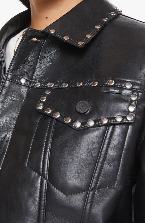 Mother The Bruiser Faux Leather Biker Jacket Black In Black