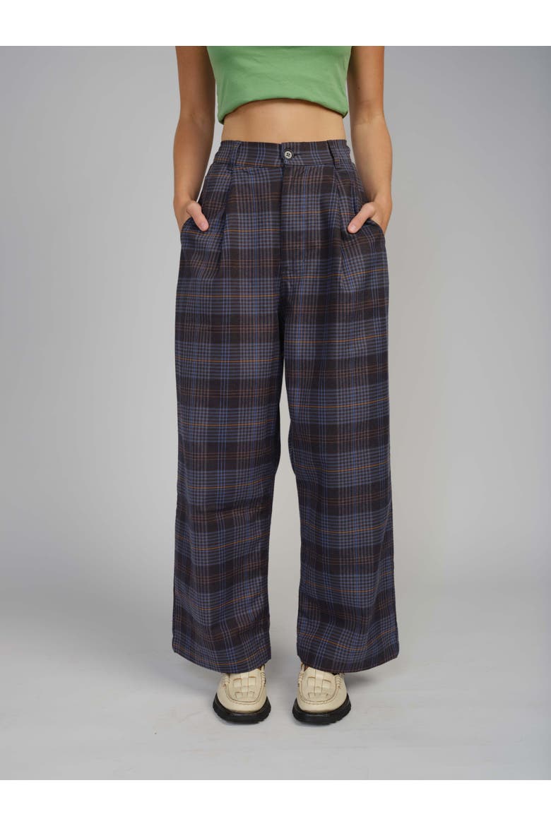 Rylie Wide Leg Denim Pant, Main, color, Plaid
