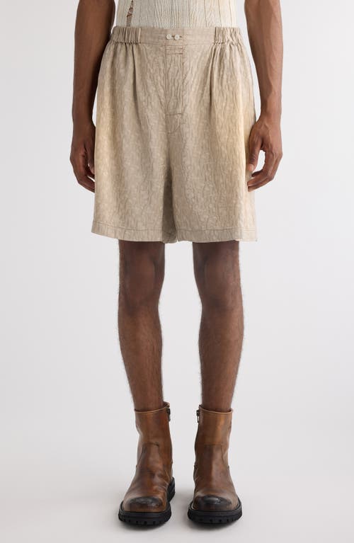 Acne Studios Jacquard Relaxed Wide Leg Shorts In Warm Grey