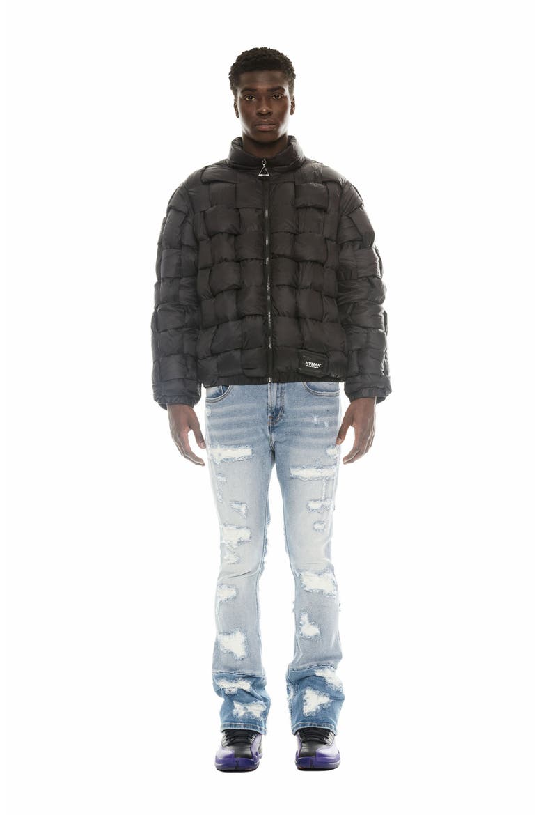 Convertible Quilted Puffer Jacket, Alternate, color, BLACK