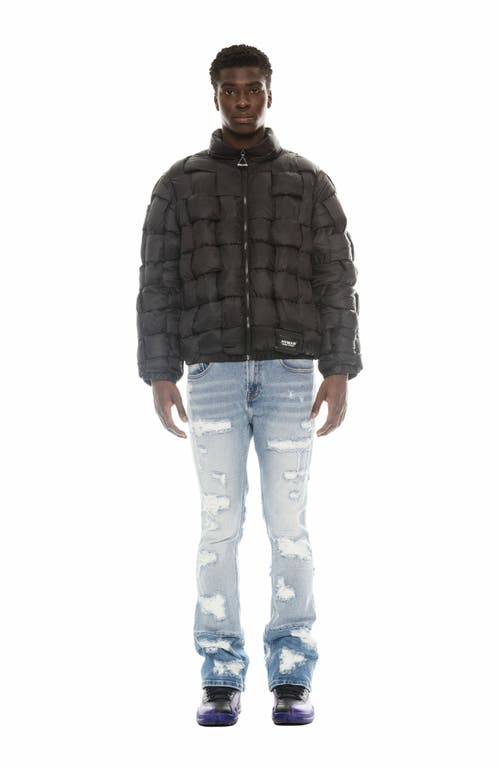 Cult Of Individuality Convertible Quilted Puffer Jacket In Black