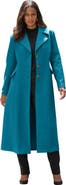 Roaman's Plus Size Long Tailored Wool Blend Coat