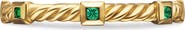 David Yurman Cable Collectibles® Stack Ring in 18K Yellow Gold with Emeralds
