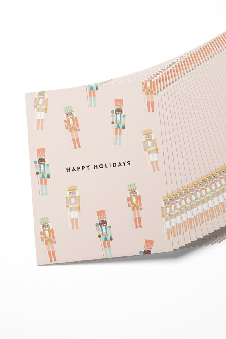 Pinkmas Nutcracker Boxed Set of 8 Cards, Alternate, color, Soft Pink Backdrop