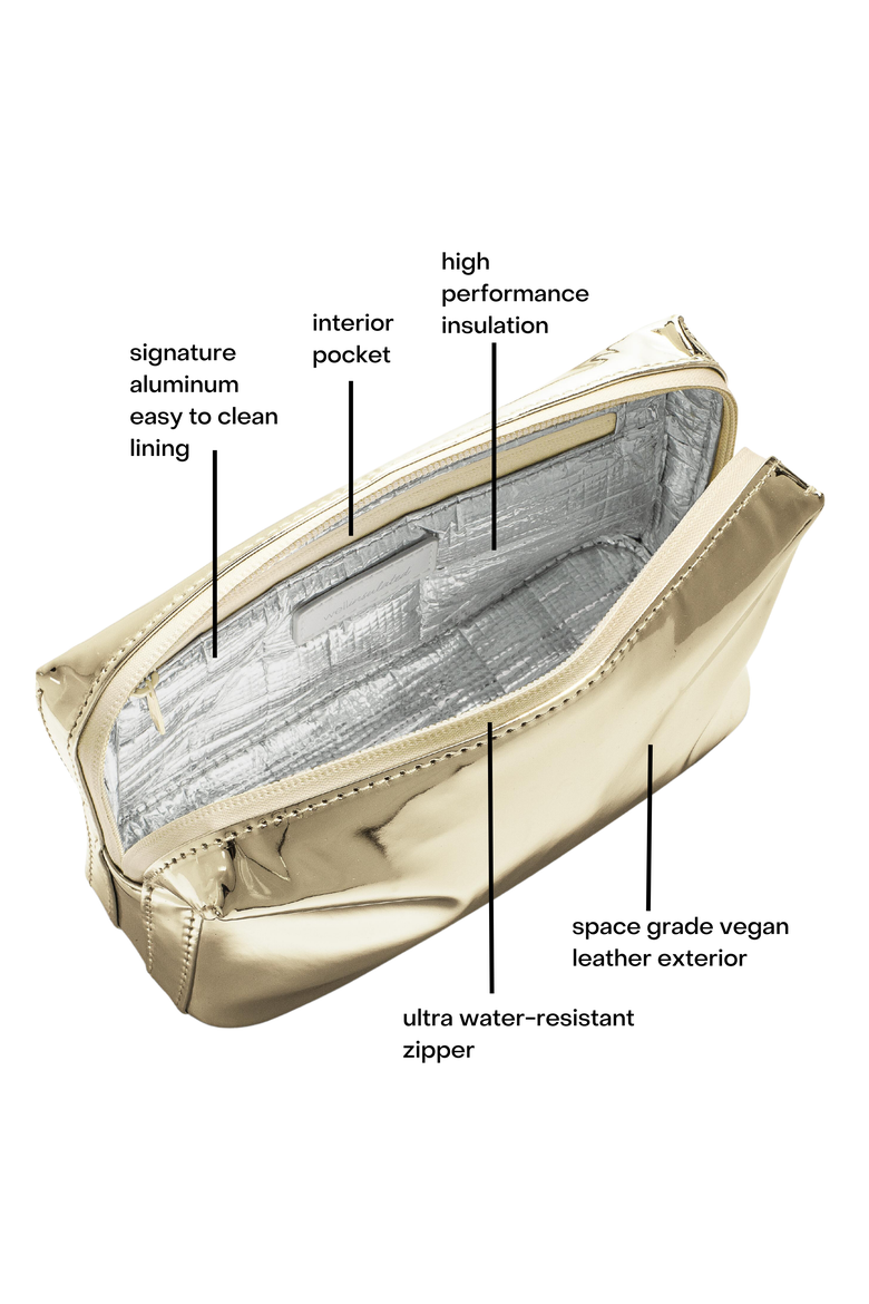 Performance Beauty Bag, Alternate, color, Metallic Gold