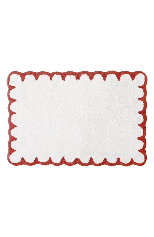 Peri Home Scallop Detail Cotton Bath Mat In White