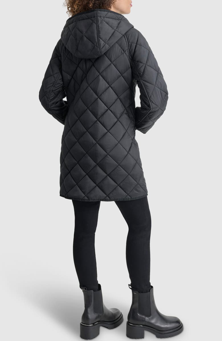 DKNY Water Resistant Hooded Quilted Jacket, Alternate, color, 