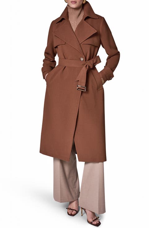 Belted Long Raincoat