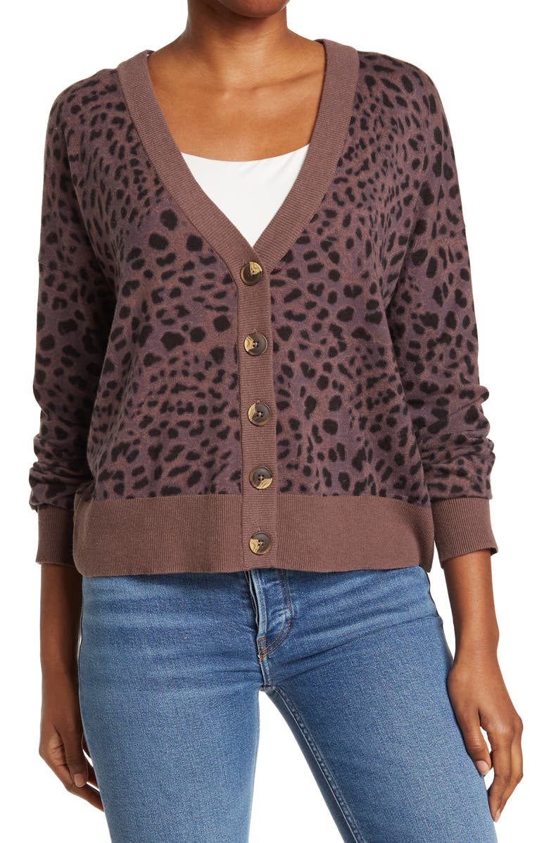 Sanctuary V-Neck Cotton Blend Cardigan, Main, color,