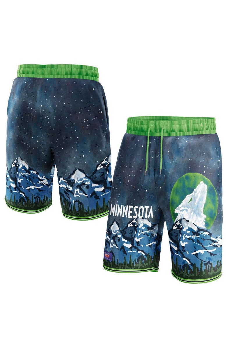 NBA X KIDSUPER Unisex NBA & KidSuper Studios by Fanatics Green Minnesota Timberwolves Hometown Shorts, Main, color, Green