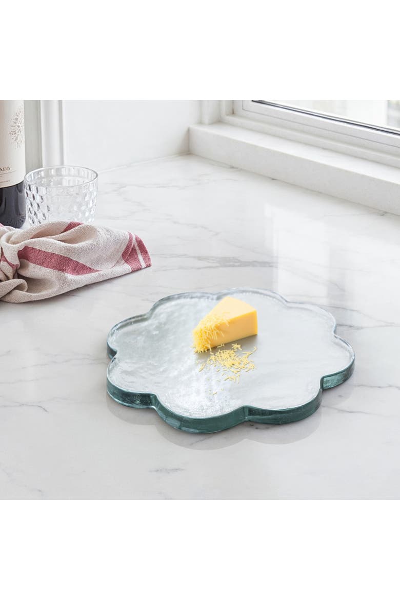 Pressed Scalloped Cheese and Serving Board, Alternate, color, Clear