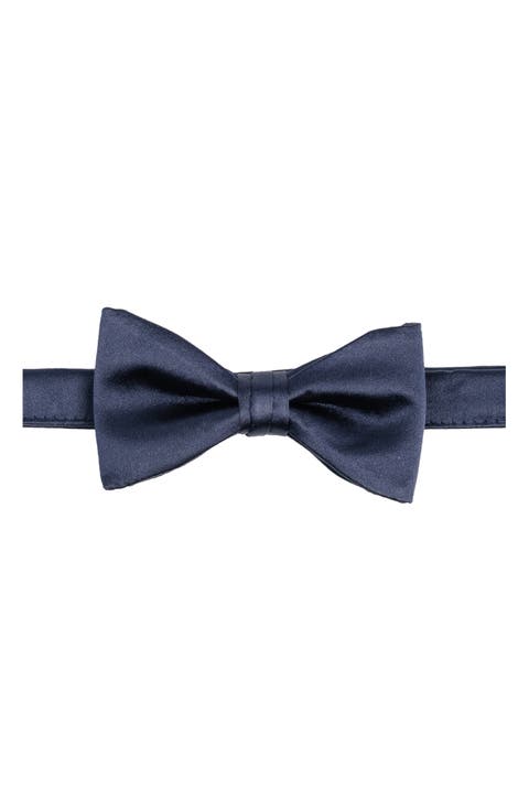 Solid Satin Pre-Tied Bow Tie