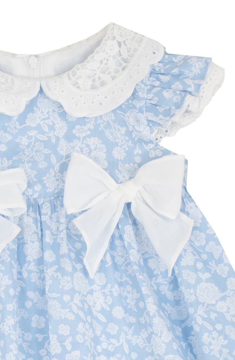 Rare Editions Peter Pan Collar Dress & Bloomers Set, Alternate, color, Blue Ivory