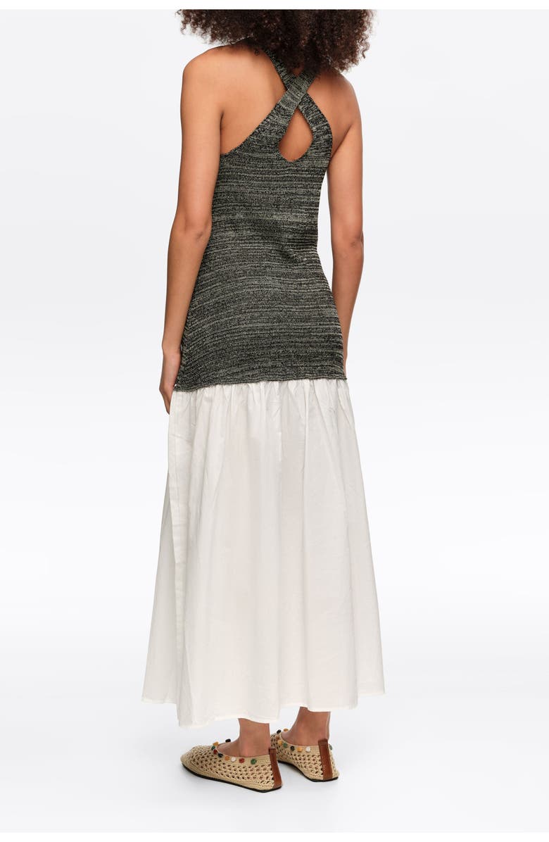 Bimba y Lola Two-Material Knit Dress, Alternate, color, White