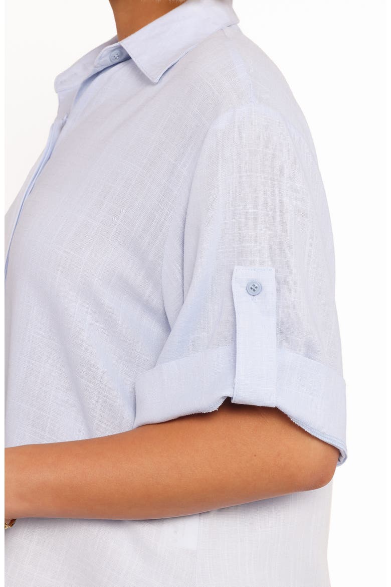 Shelley Roll Tab Cuff Button-Up Shirt, Alternate, color, PALE BLUE