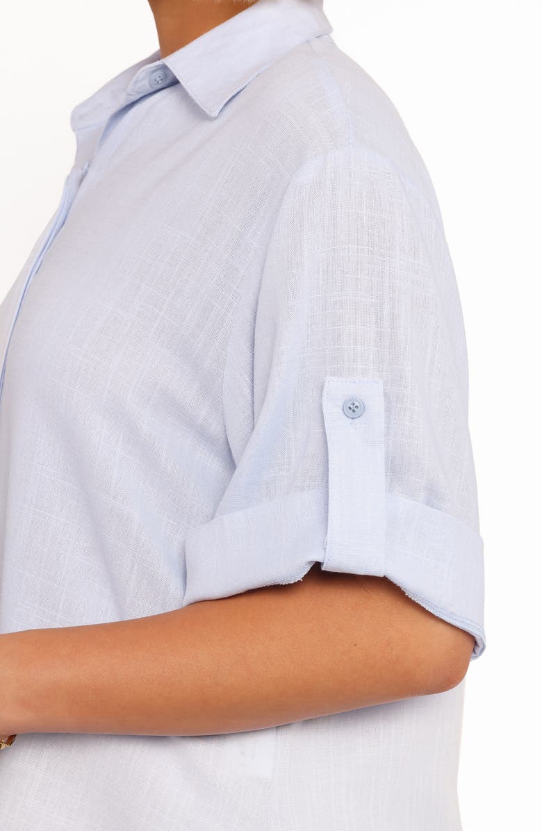 Petal & Pup Shelley Roll Tab Cuff Button-Up Shirt, Alternate, color, Pale Blue