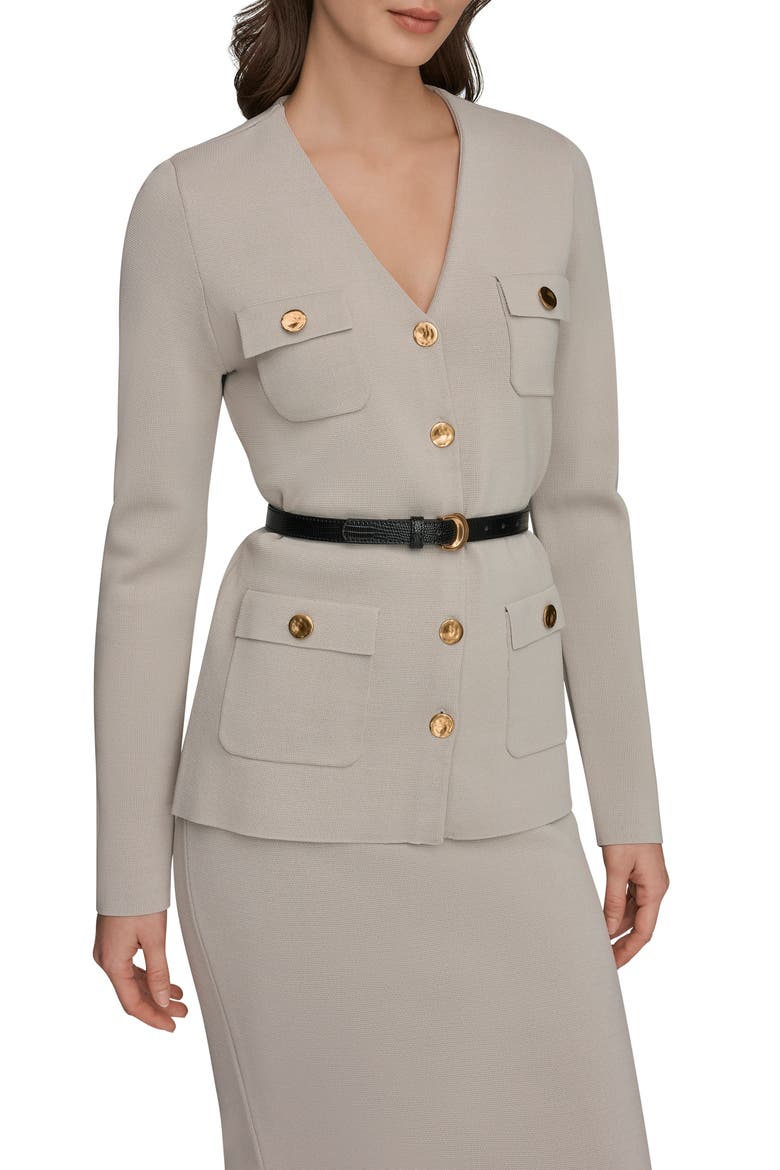 Belted Sweater Blazer, Main, color, TUSCAN GREY