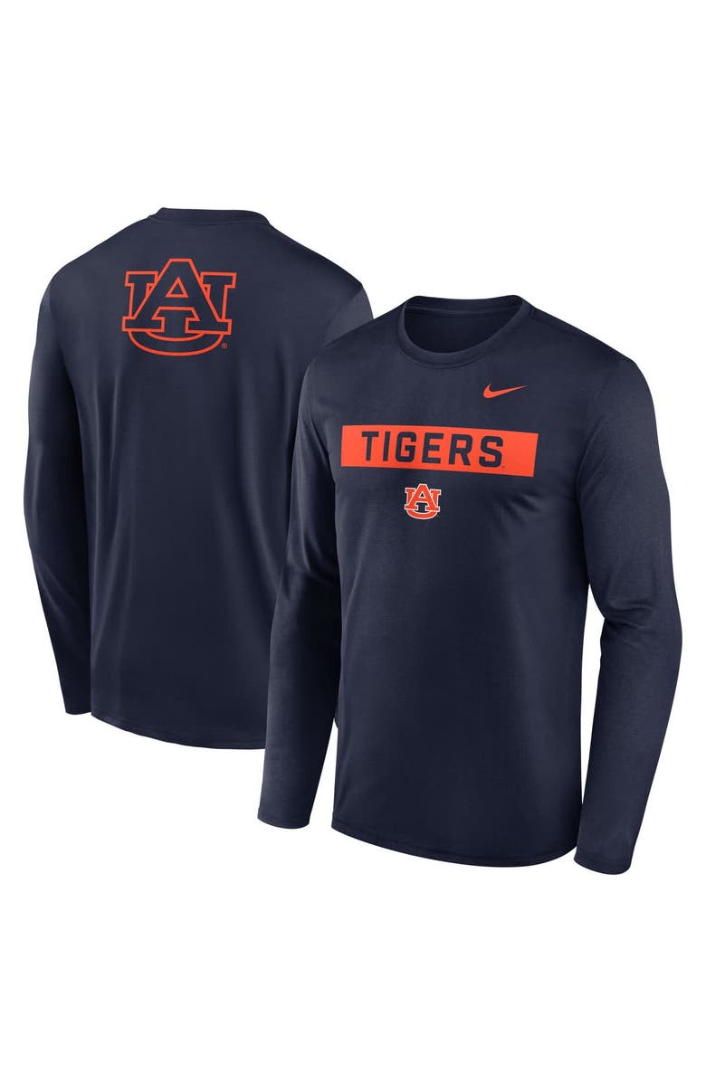 Nike Men's Nike Navy Auburn Tigers Primetime Campus 2-Hit Legend Long Sleeve T-Shirt, Main, color, 