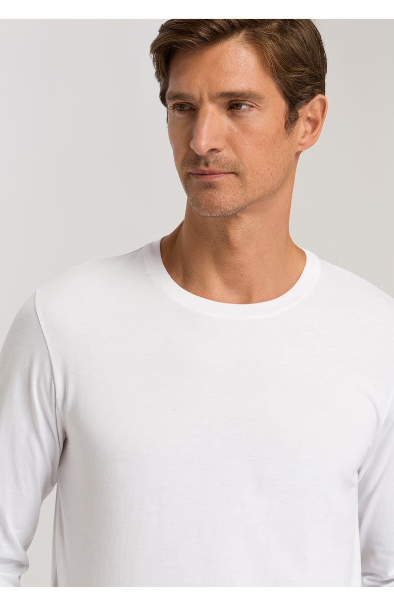 Hanro Living Cotton Crew Neck Top, Alternate, color, White