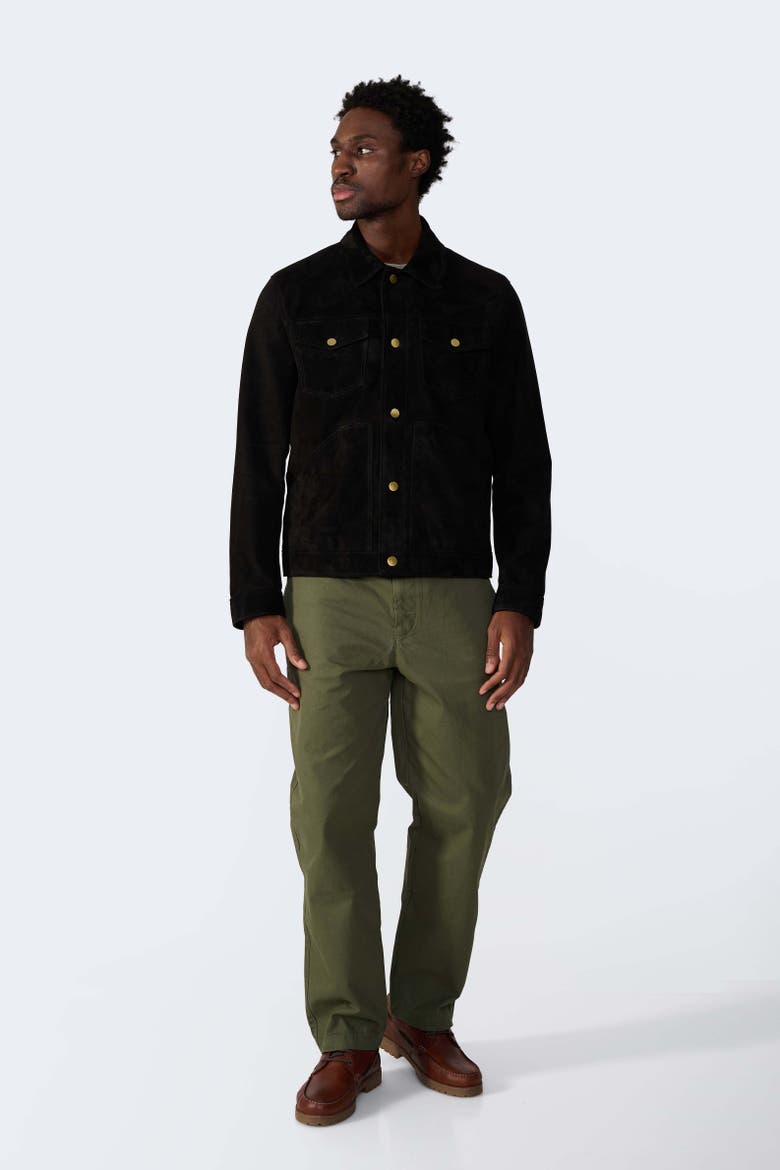 Ollie Suede Jacket, Alternate, color, Black