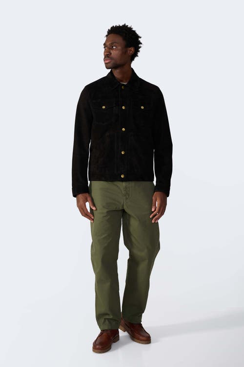 Furniq Uk Ollie Suede Jacket In Black