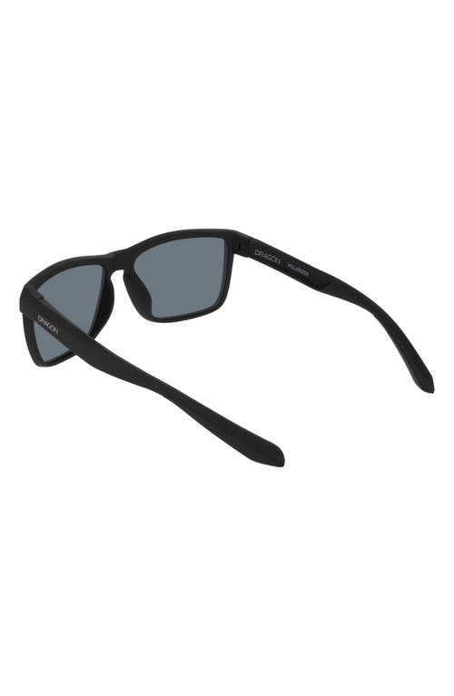 Dragon 58mm Rectangular Sunglasses In Matte Black/silver Flash