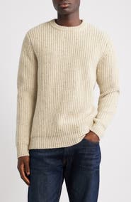 Schott NYC Donegal Tweed Wool Blend Crewneck Sweater