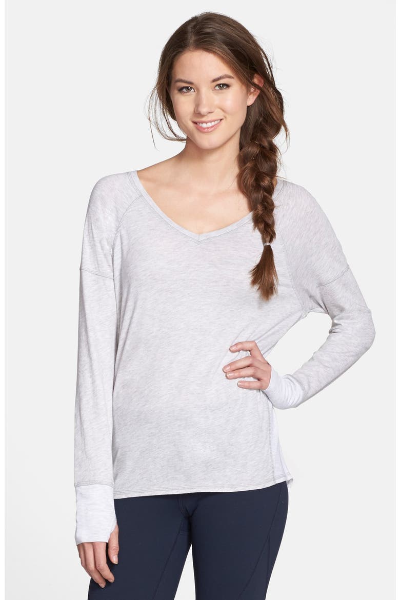'Salutation' Long Sleeve Tee, Main, color, SILVER STAR HEATHER