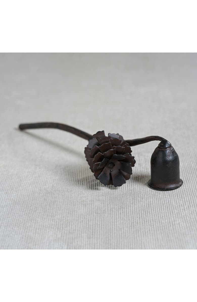 Zodax Brunel Pinecone Wrought Iron Candle Snuffer, Alternate, color, Dark Brown