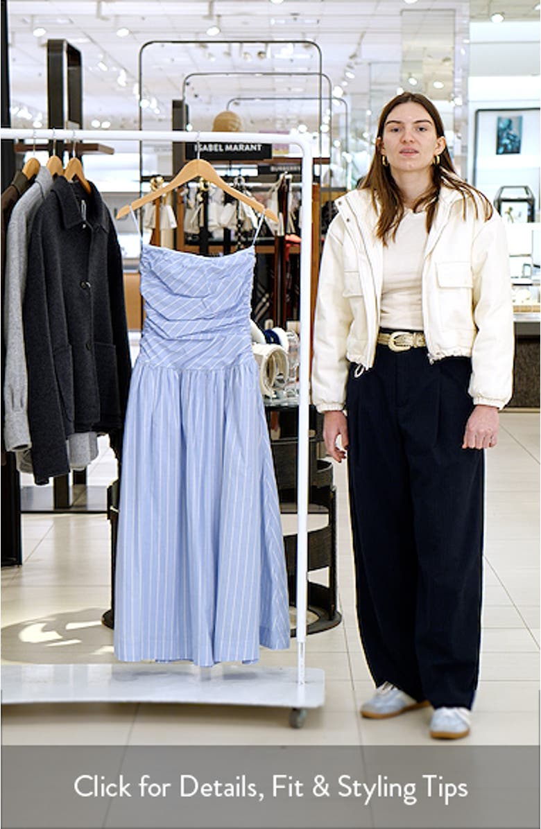 Mulholland Strapless Cotton Midi Dress, sales video thumbnail