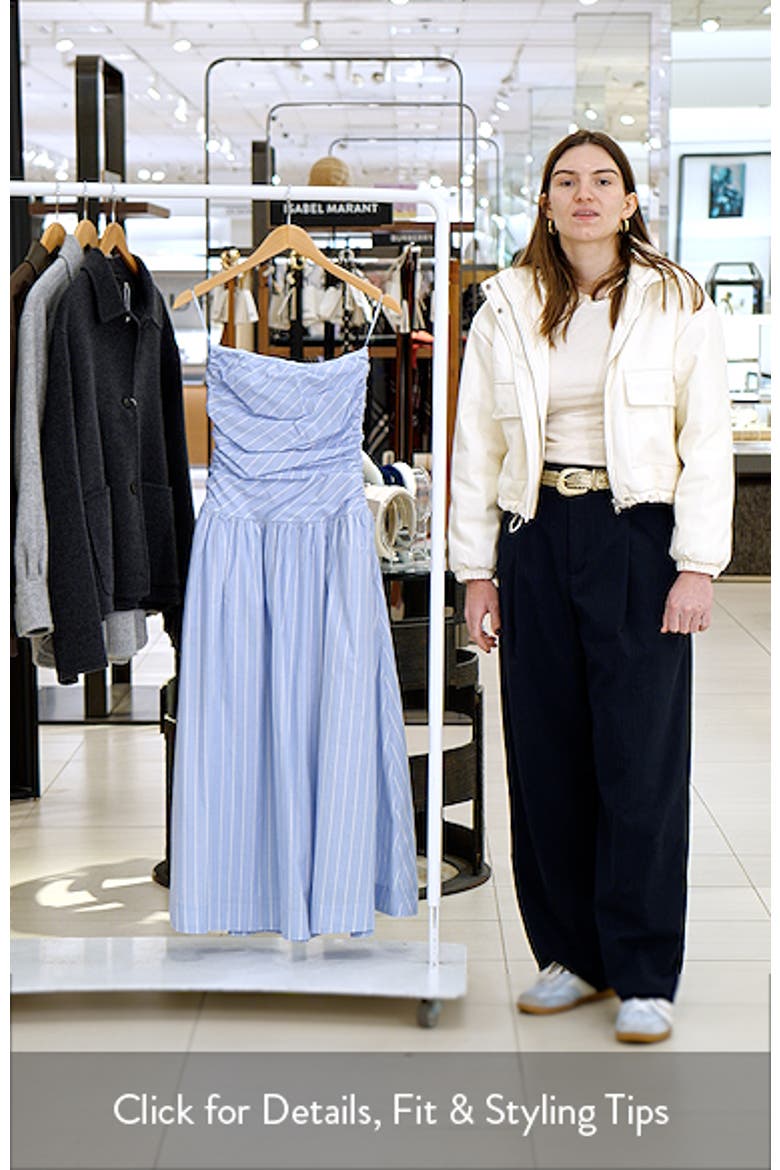 Mulholland Strapless Cotton Midi Dress video