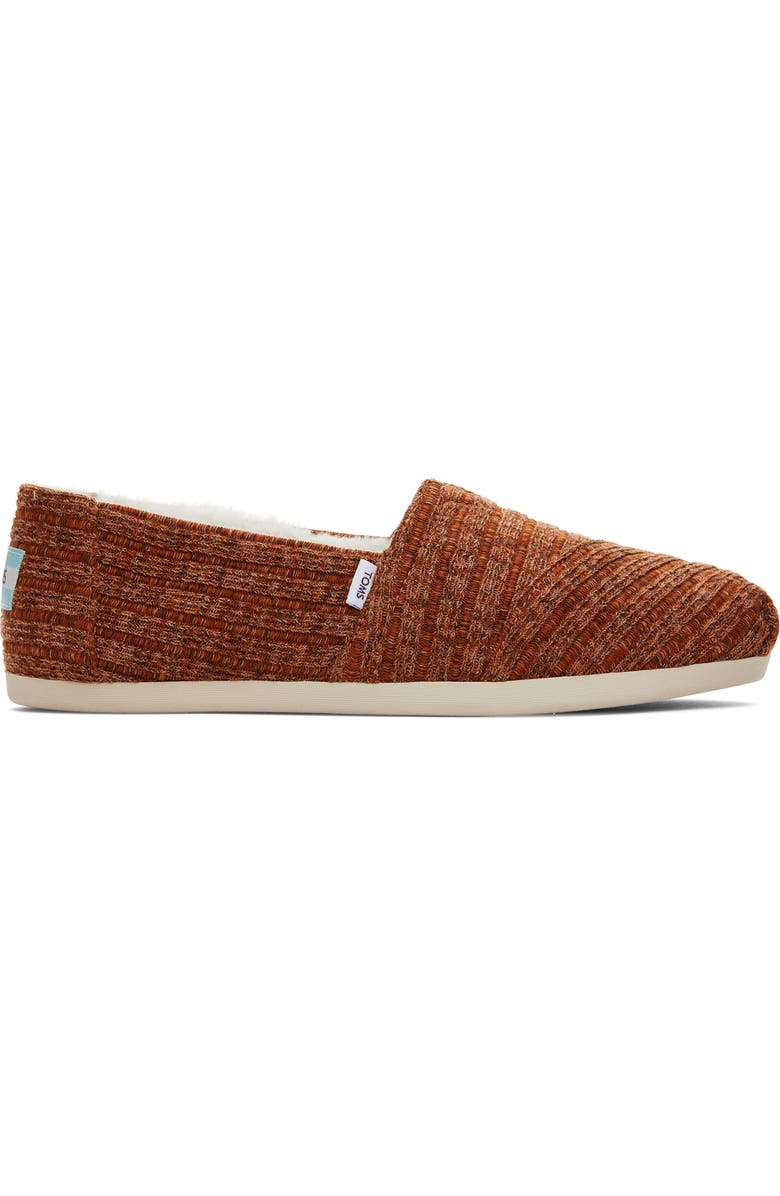 TOMS Alpargata Rib Faux Fur Lined Slip-On, Alternate, color, Medium Orange