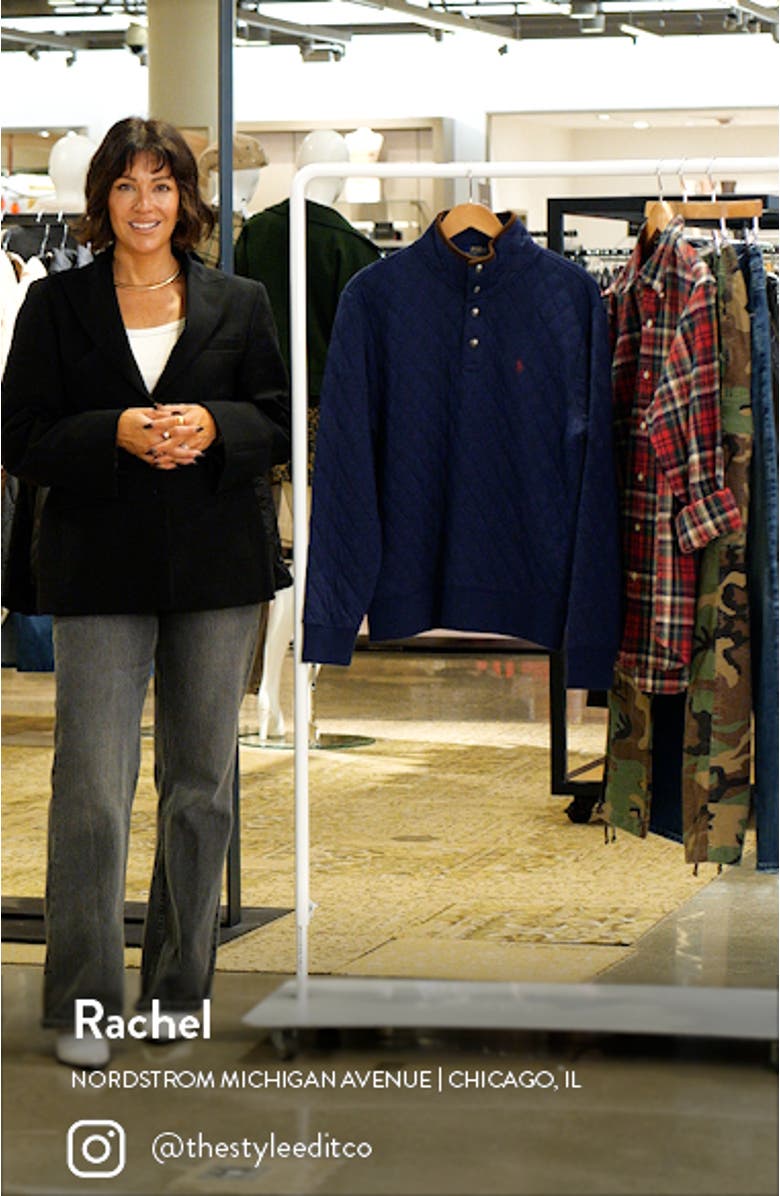 Quilted Double Knit Quarter Snap Pullover, sales video thumbnail