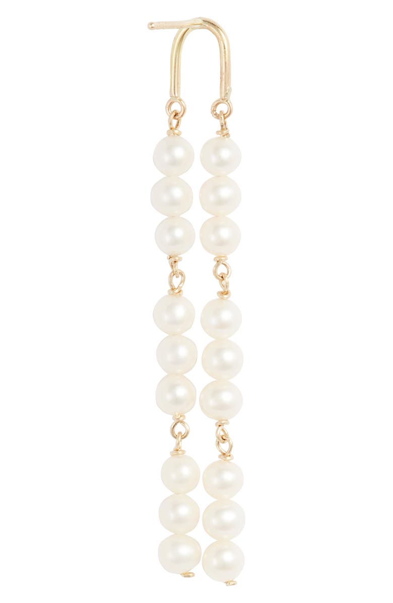 Poppy Finch 14K Gold Arch Pearl Earrings, Alternate, color, 