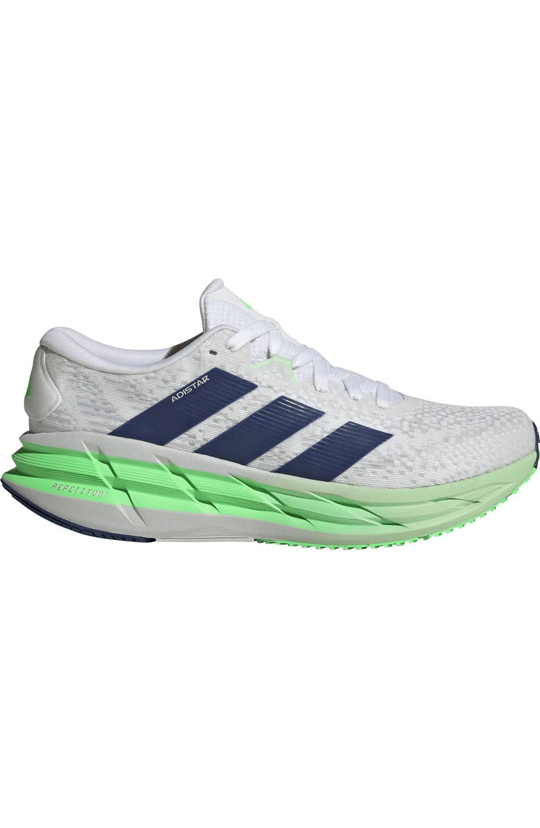 adidas Gender Inclusive Adistar 4 Running Shoe, Alternate, color, White/ Tech Indigo/ Lime Burst