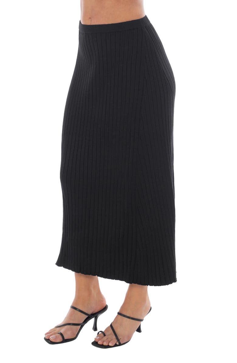 TASH AND SOPHIE Pleated Sweater Skirt, Alternate, color, Black