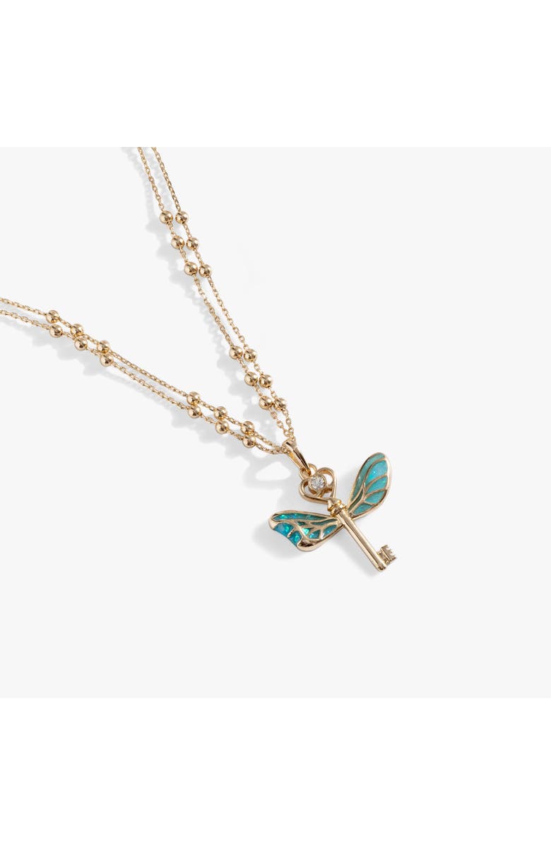 Alex and Ani Harry Potter Flying Keys Adjustable Necklace, Alternate, color, Blue Green