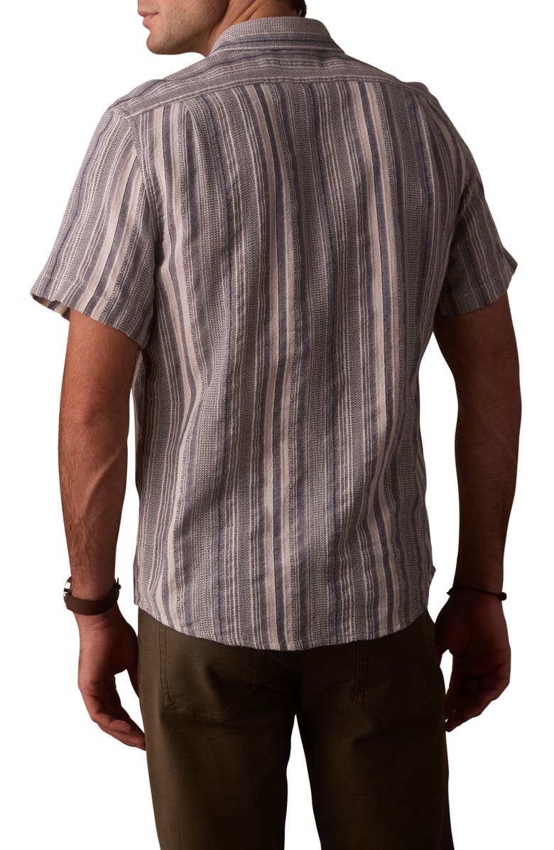 The Normal Brand Freshwater Everyday Short Sleeve Button-Up Shirt, Alternate, color, Positano Stripe
