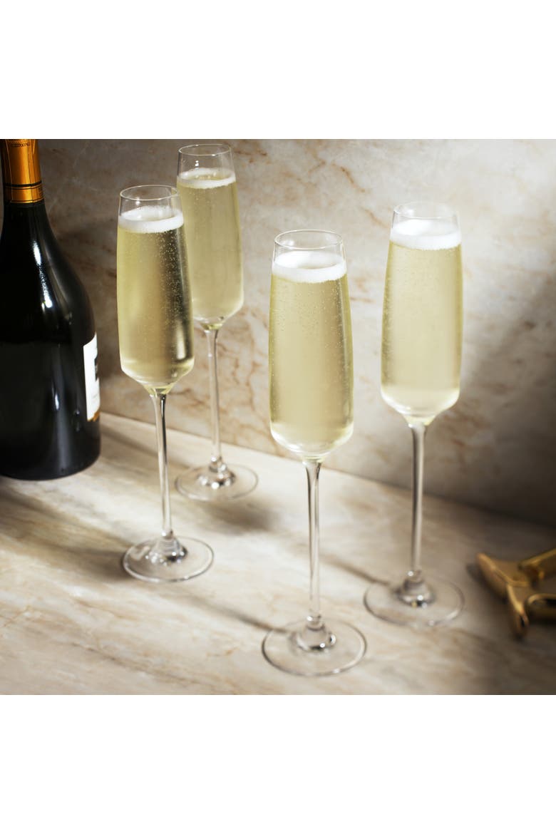 Reserve Julien Crystal Champagne Flutes Set of 4, Alternate, color, Clear