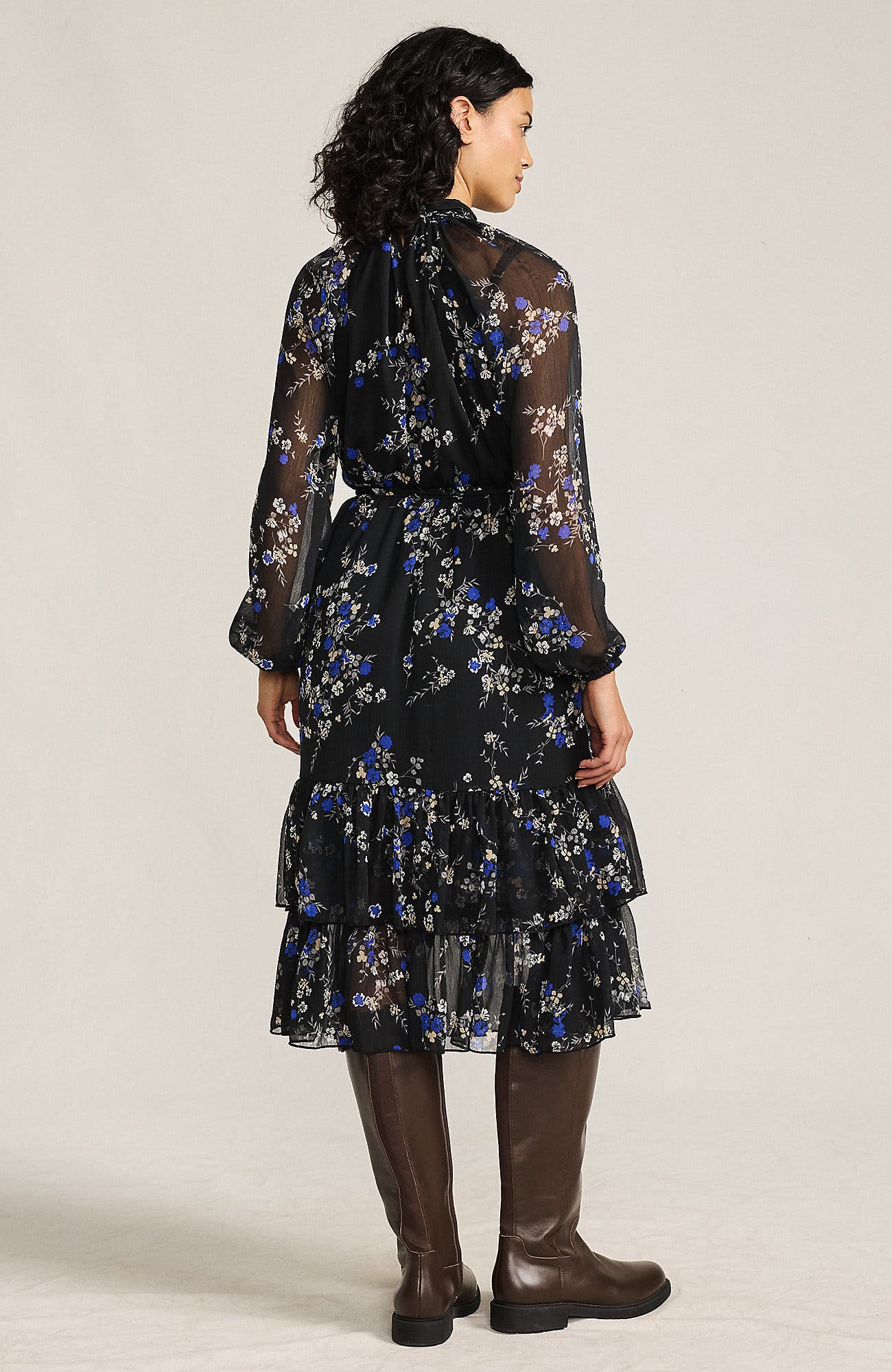 Crinkle Chiffon Ruffle Dress - image 2