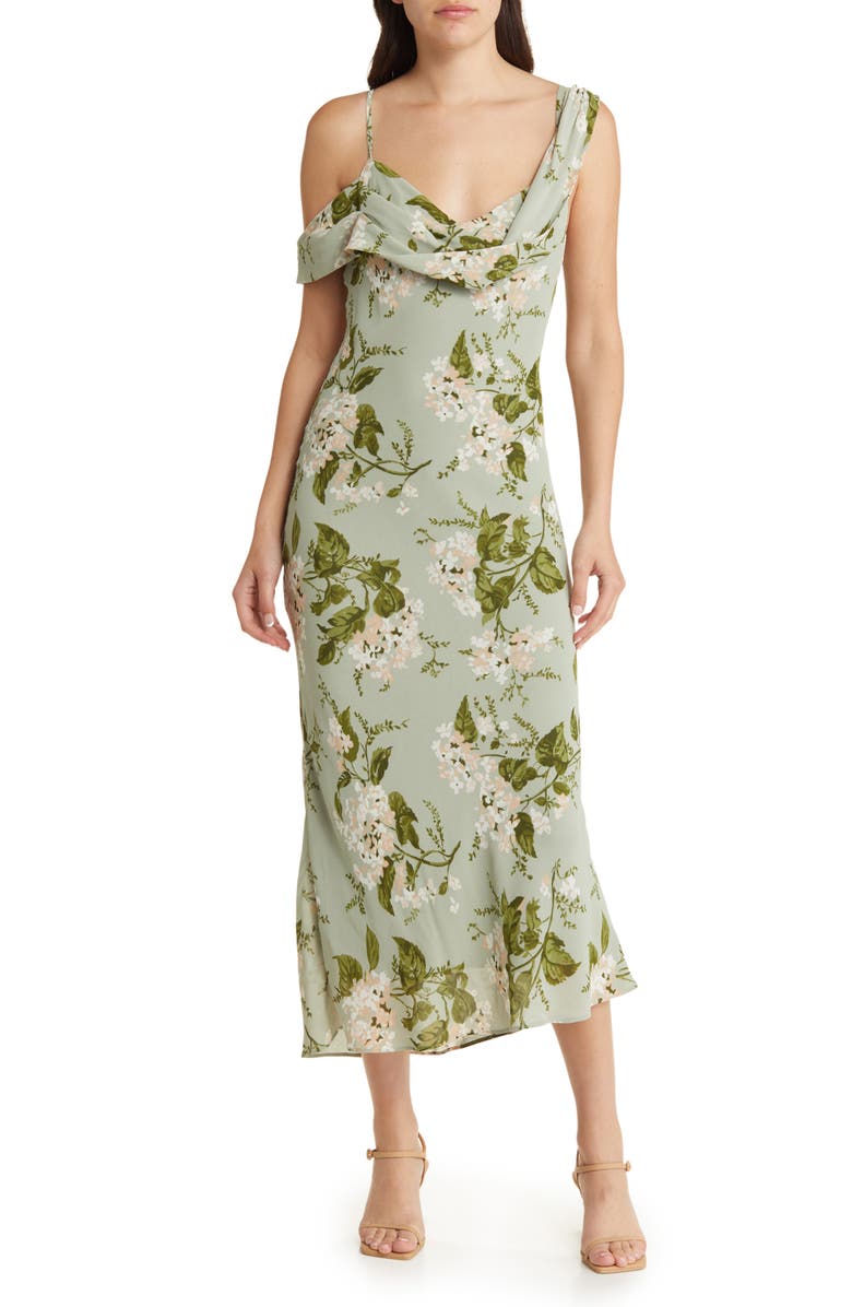 Reformation Reya Floral Drape Dress, Main, color, 
