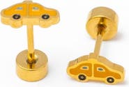 Pip Pop Girls' Taxi Flatback Stud Hypoallergenic Earrings