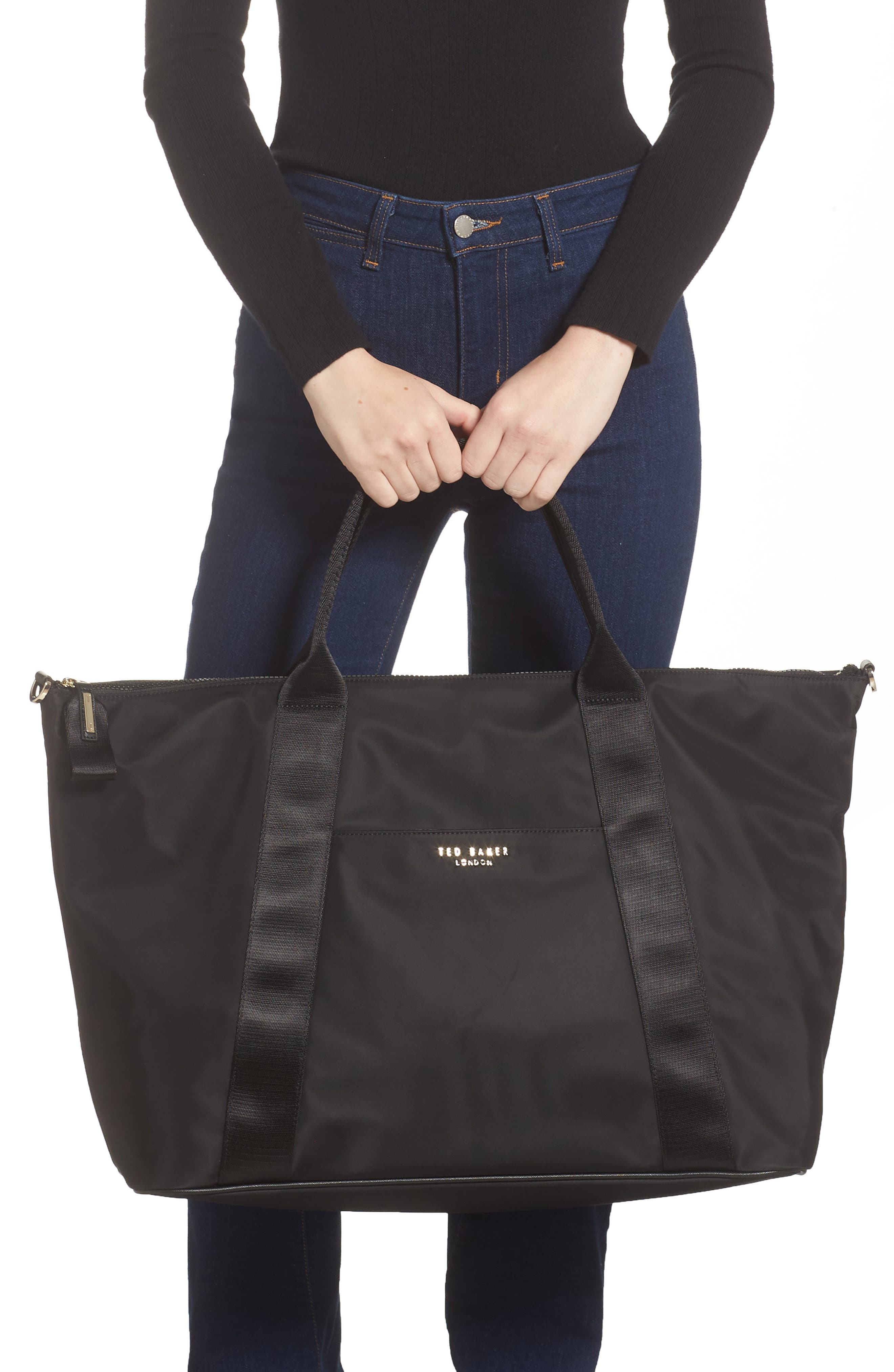 Naahla Large Tote, Alternate, color, BLACK