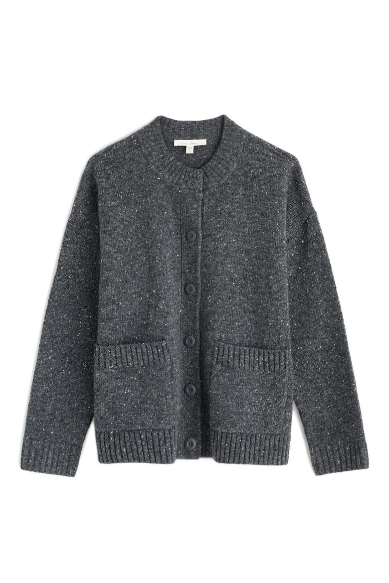 Harbour Sands Wool Blend Cardigan, Main, color, KNIT MELANGE COAL