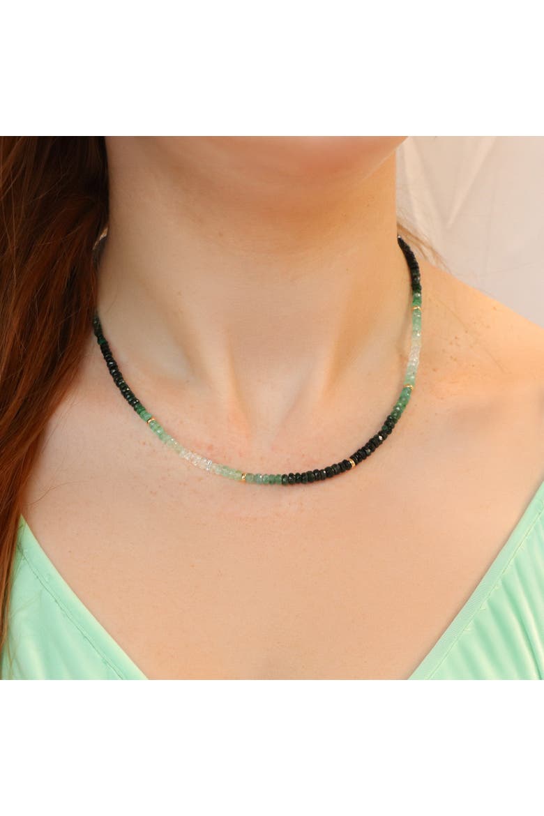 Emerald Ombre Bead Necklace, Alternate, color, Emerald