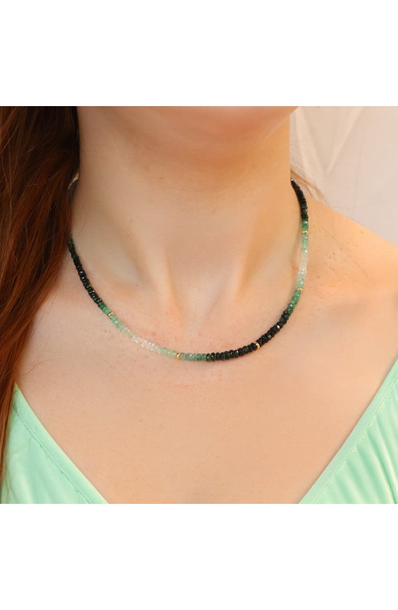 The Lovery Fine Jewelry Emerald Ombre Bead Necklace, Alternate, color, Emerald
