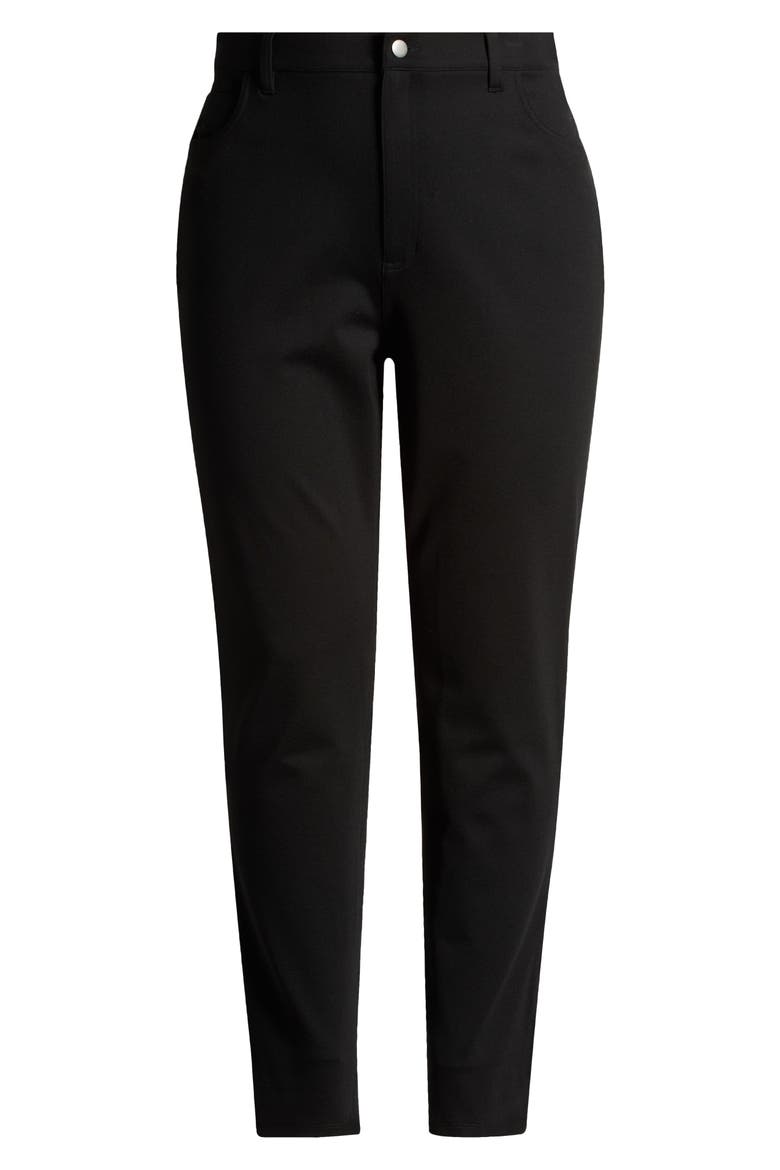 High Waist Slim Fit Knit Jeans, Alternate, color, BLACK