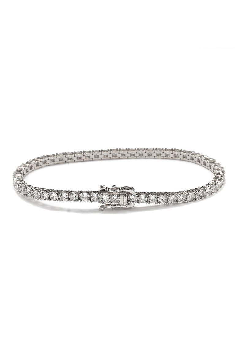 Sterling Silver CZ Tennis Bracelet, Alternate, color, METALLIC SILVER